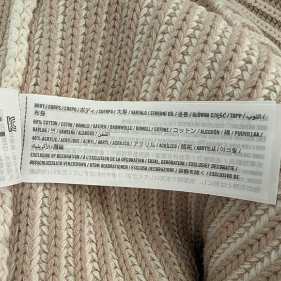 Abercrombie & Fitch Oversized Half Zip Stripe Stitch Knit Jumper In Cream - Picture 5 of 6